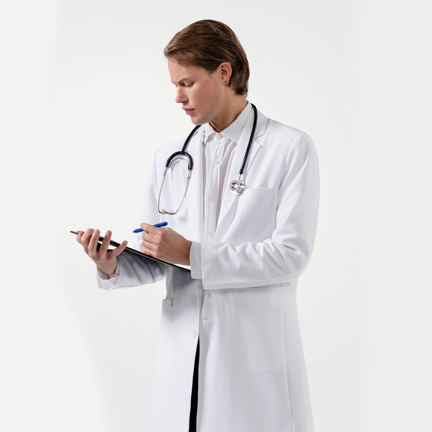 Image of Zenir | Men's Professional Long Lab Coat LCM-103 - White
